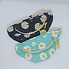 Маленька поясна сумка бананка з ромашками Бірюзова, фото 6