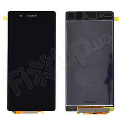 Дисплей Sony Xperia Z2 D6502, D6503 з тачскріном в зборі, колір чорний