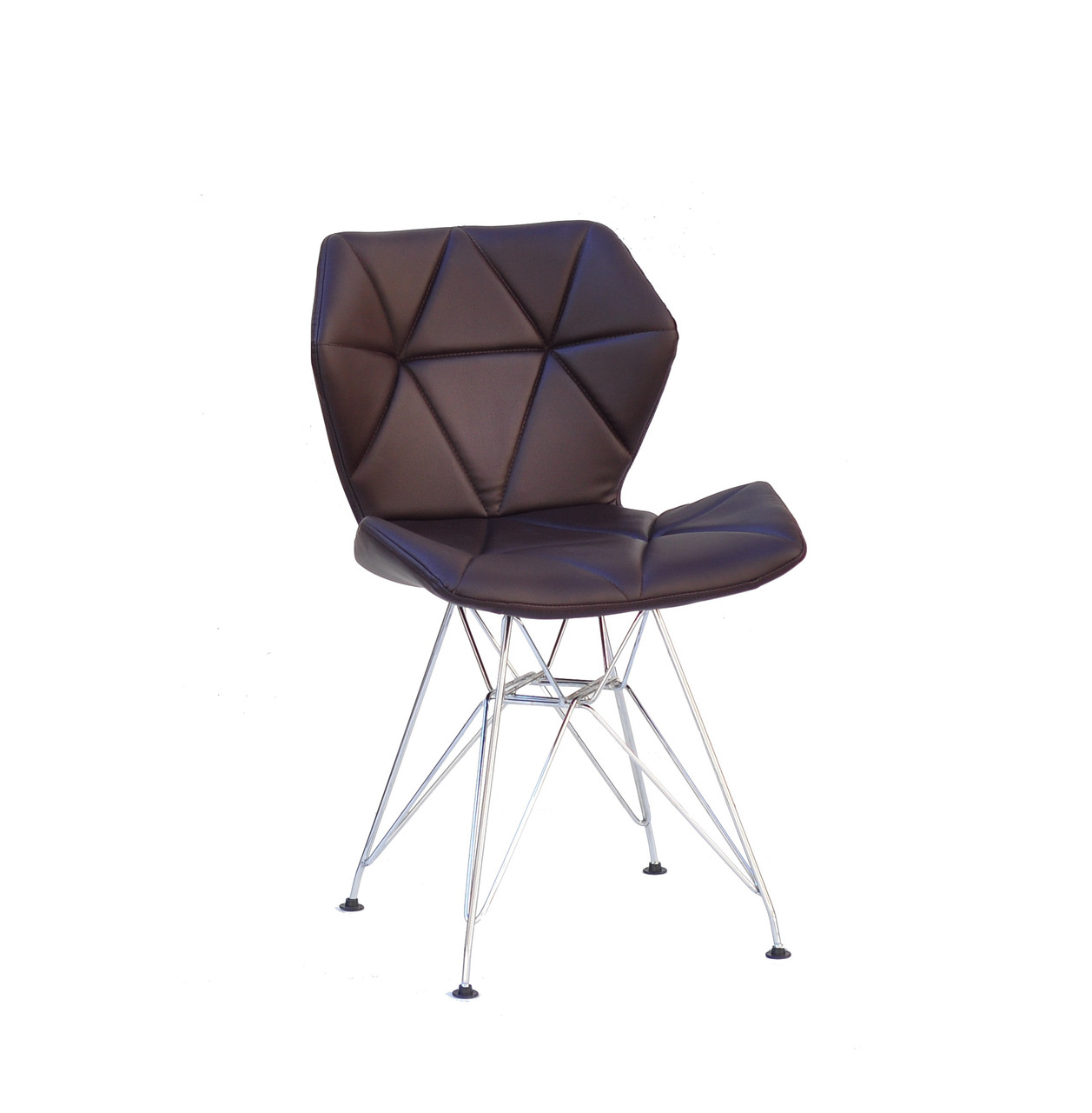 Cтильный и современный стул эко-кожа коричневая Greg CH-ML на металлически ножках