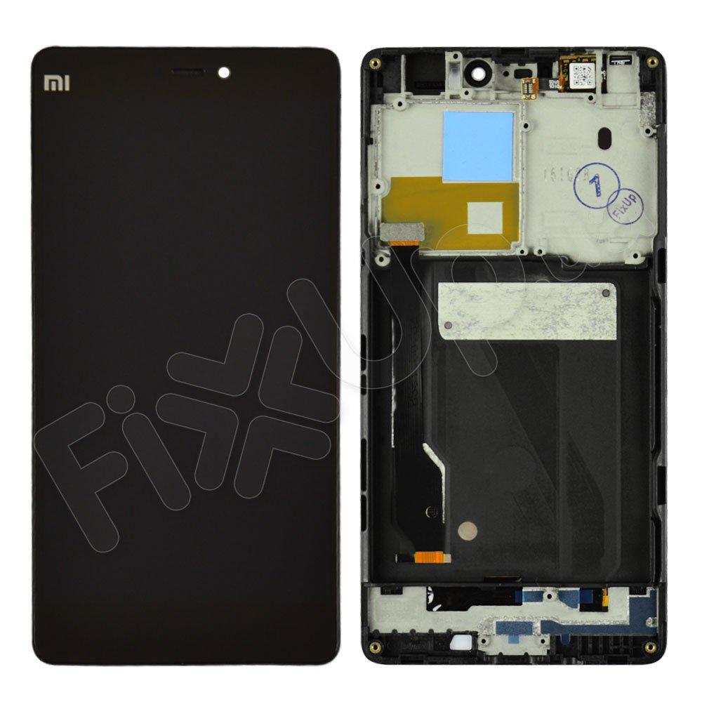Дисплей для Xiaomi Mi4C з тачскріном і рамкою в зборі, колір чорний, оригінал