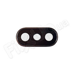 Скло з рамкою для задньої камери iPhone X, колір срібло