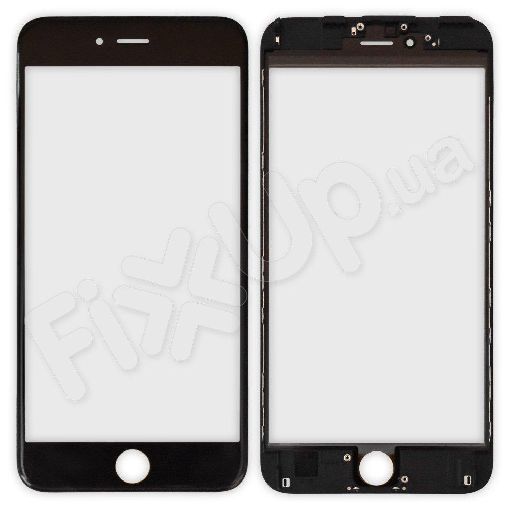 Скло корпусу для iPhone 6S Plus, колір чорний, з рамкою
