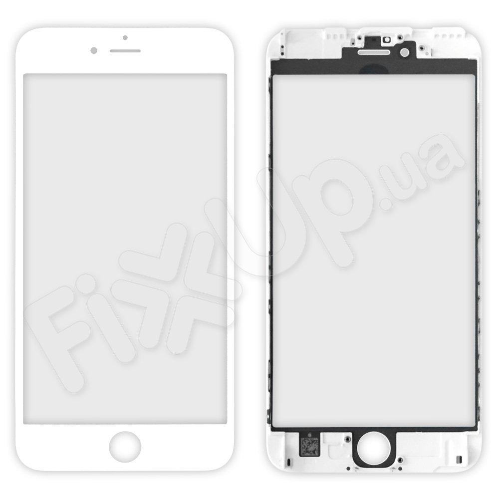 Скло корпусу для iPhone 6S Plus, колір білий, з рамкою