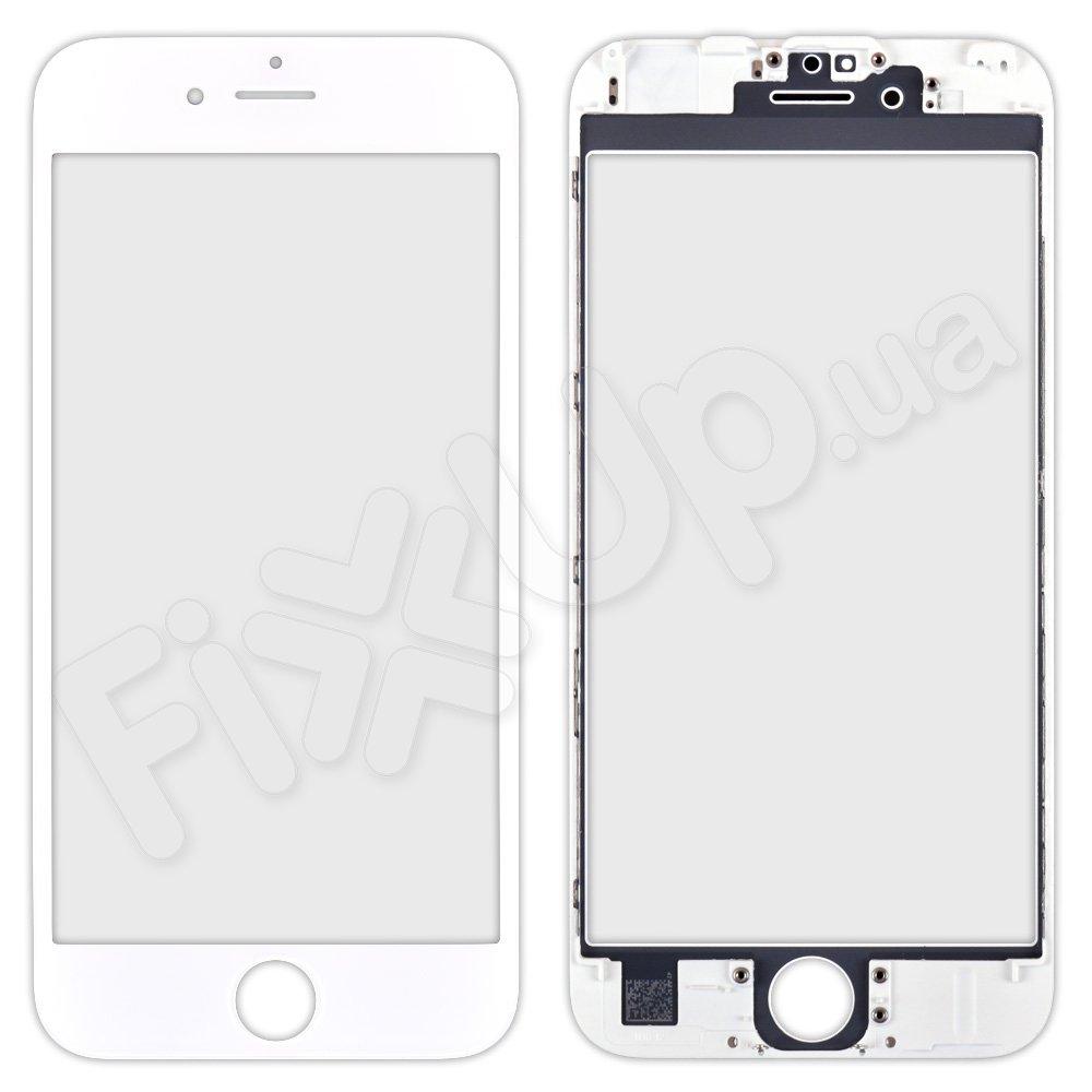Стекло корпуса для iPhone 6S, цвет белый, с рамкой