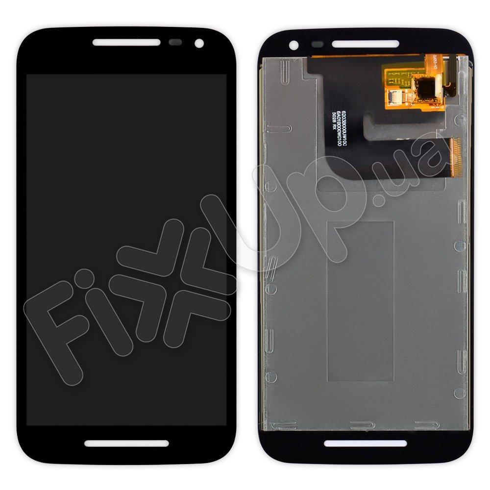 Дисплей Motorola XT1540 Moto G3 XT1541, XT1544, XT1548, XT1550 з тачскріном в зборі, колір чорний