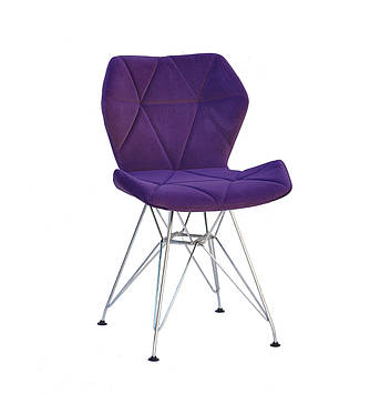 Мягкий, уютный бархатный стильный и современный пурпурный стул Greg CH-ML на металлически ножках