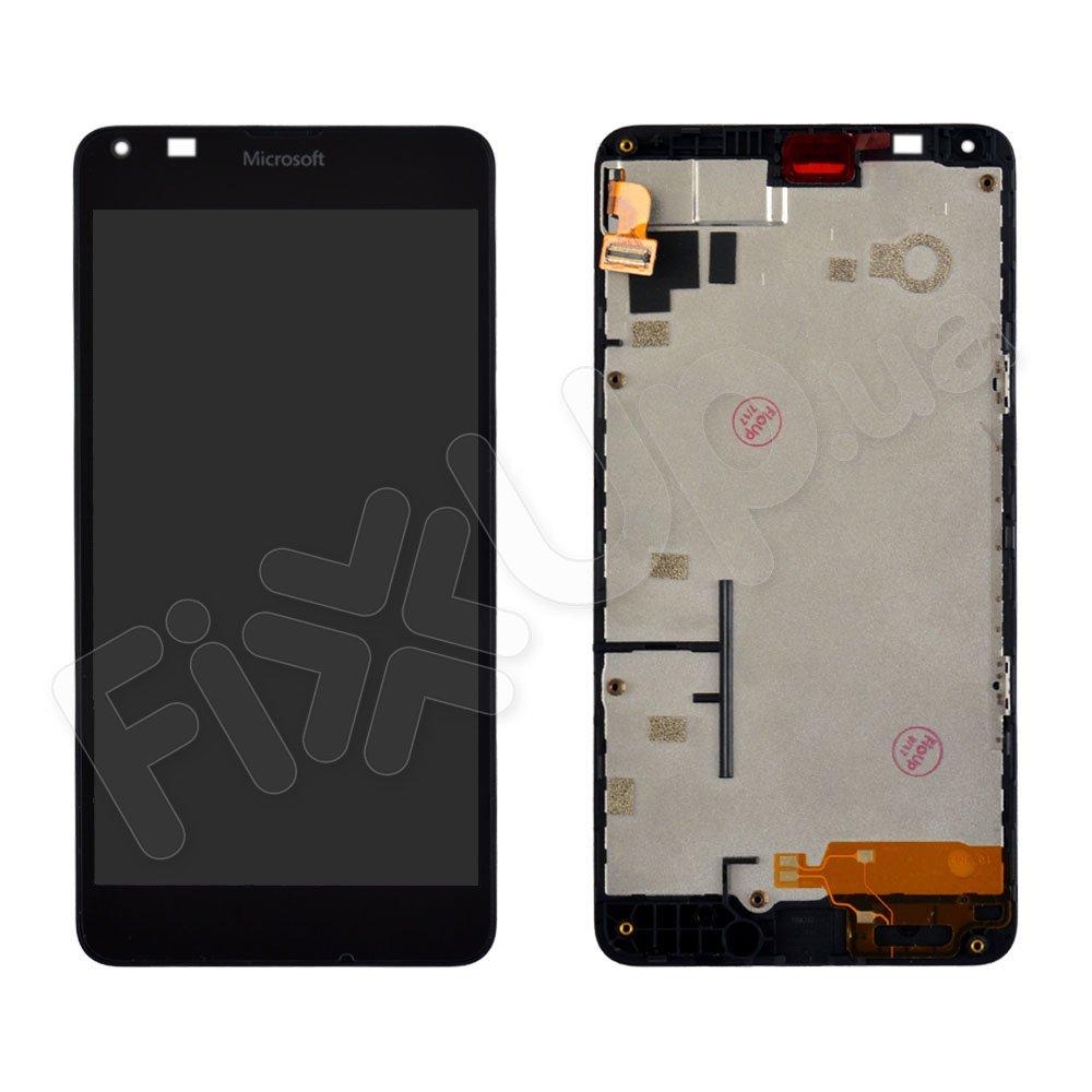 Дисплей Microsoft Nokia 640 Lumia Dual Sim з тачскріном і рамкою в зборі, колір чорний