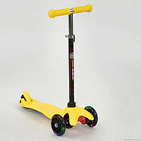 Самокат детский трехколесный Best scooter MINI со светящимися колесами, желтый от 2 лет