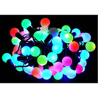 Гірлянда Кулька Матовий 80LED 7м. Флеш, Чорний Дріт, RG/RB, фото 2