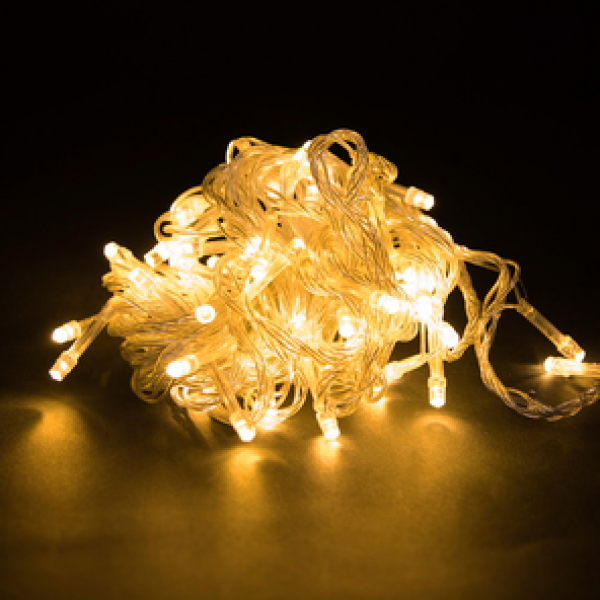 Гірлянда Діод 100LED 9м. Білий (теплий), Силіконовий дріт