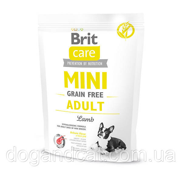 Корм Brit Care (Брит Кеа) Mini Grain Free Adult Lamb з ягням для дорослих собак мініатюрних порід 0,4 г