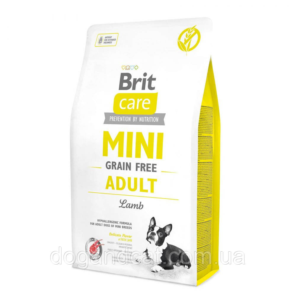 Корм Brit Care (Брит Кеа) Mini Grain Free Adult Lamb з ягням для дорослих собак мініатюрних порід 2 кг