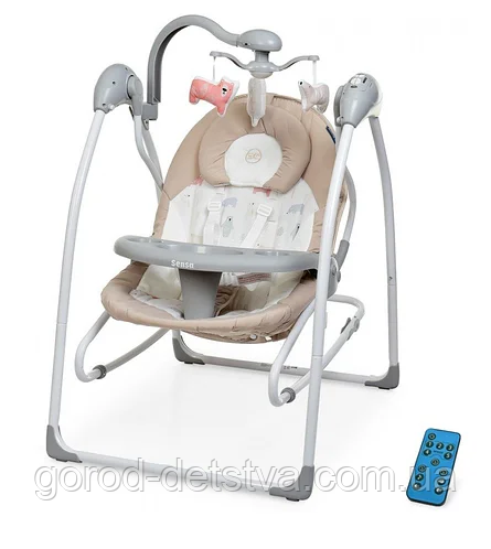 Гойдалка-шезлонг ME 1028 Sensa Bear Beige, 3 режими, в коробці