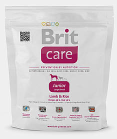 Корм Brit Care Junior Large Breed Lamb&Rice для цуценят великих порід з ягням та рисом, 1 кг