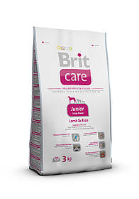 Корм Brit Care Junior Large Breed Lamb&Rice для цуценят великих порід з ягням та рисом, 3 кг