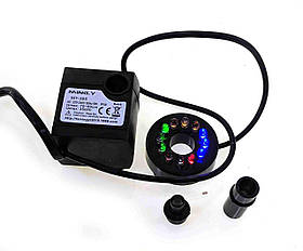 Насос для декоративного фонтану з кольоровою підсвіткою,5 вт, 350 л/год, h max 75-80 cm