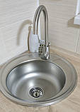 Кругла кухонна мийка Platinum 450 Satin 0,6 мм, фото 2