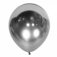 Воздушный шар Хром серебро, латексные шары для фотозоны 30 см 12" 1 шт KALISAN Турция