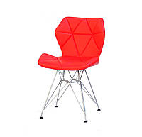 Красный стильный и современный серый стул эко-кожа Greg CH-ML на металлически ножках