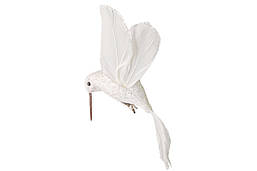 Декоративна птах Колібрі 12см, колір - білий (12шт)
