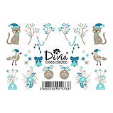 Наклейки на нігті Divia "Слайдер дизайн" на білій підложці Di865 №SB032, фото 2