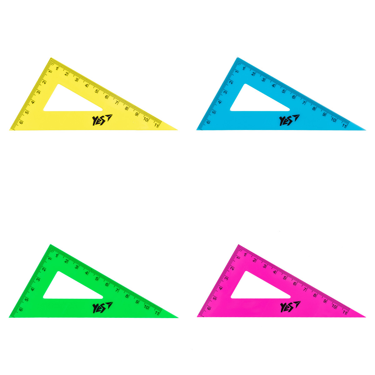 Треугольник YES прямоугольный флюор. 11 см - фото 2 - id-p1278338061