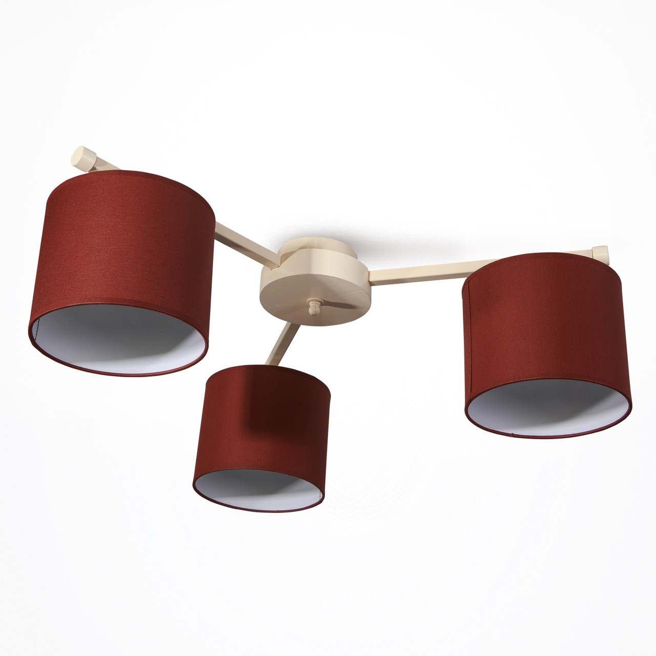 Люстра 3-х ламповая, деревянная крем с коричневыми абажурами 20303-2 серии "Антонелла" - фото 1 - id-p1278340700