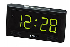 Часы настольные с зеленой подсветкой VST-732Y 7005 Black