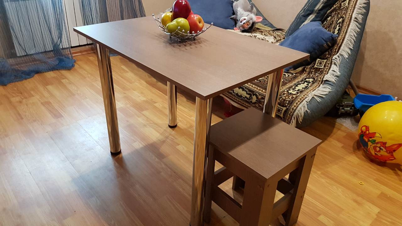 Стіл обідній на хромованих ніжках (ДСП) 900 х 60 х 75см, фото 1