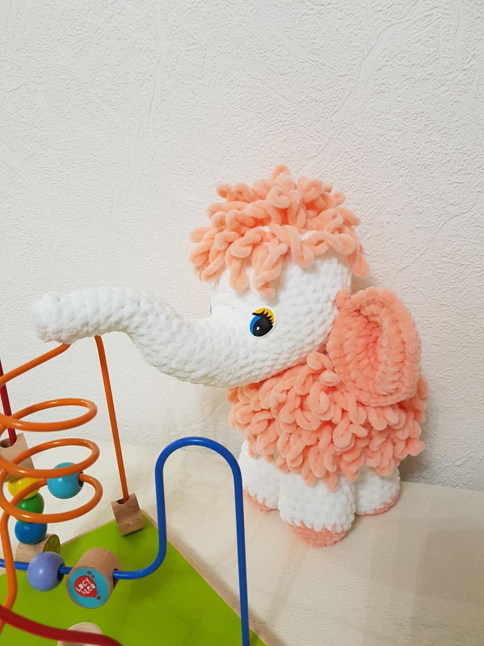 М'яка іграшка мамонт із плюшевої пряжі 25 cm