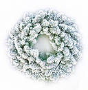 Вінок новорічний різдвяний Premium з литої хвої d-55 см засніжений, фото 6