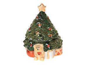 Скринька міні керамічна 10х8х8 см. "Ялинка" новорічна колекція