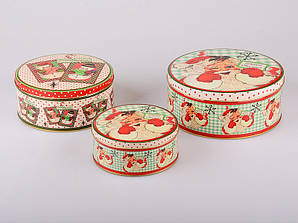 Бляшані банки для сипучих продуктів Season Greetings Lefard 20х8/16х7/14х8см 3ін