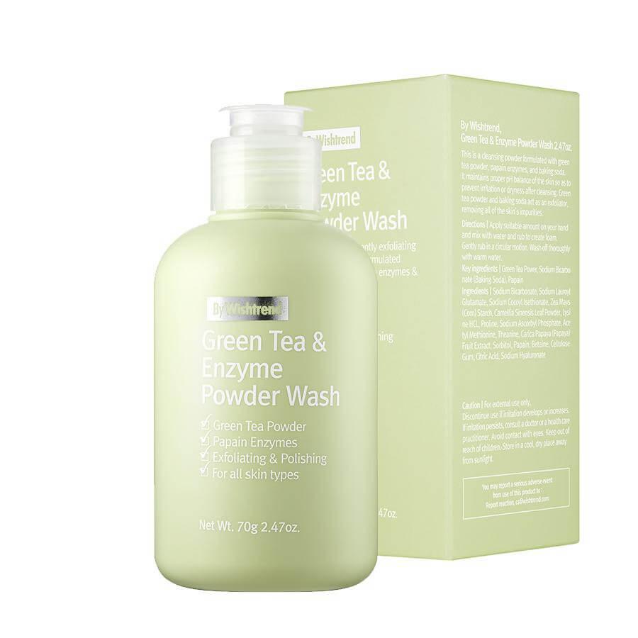 Ензимна пудра з зеленим чаєм By Wishtrend Green Tea & Enzyme Powder Wash 70g