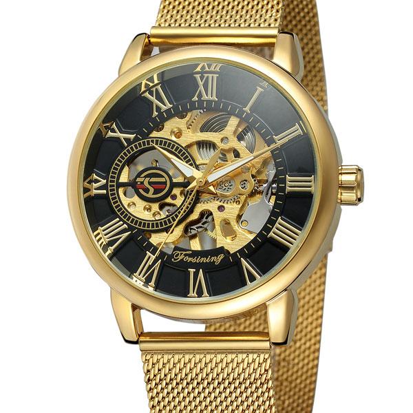 Чоловічі наручні годинники Forsining Rich Gold