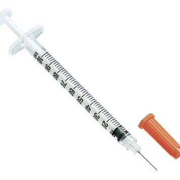 Шприц +103 Калина 1,0 мл U-100 інсуліновий, фіксована голка 0,3х13 мм