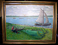 Картина "Рибалка на березі"