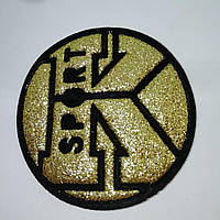 Аппликация термо-клеевая "К" 55 мм золото упаковка 10 шт