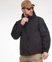 Вітровка тактична тепла з флісом TY-0369 р. XXL, чорний