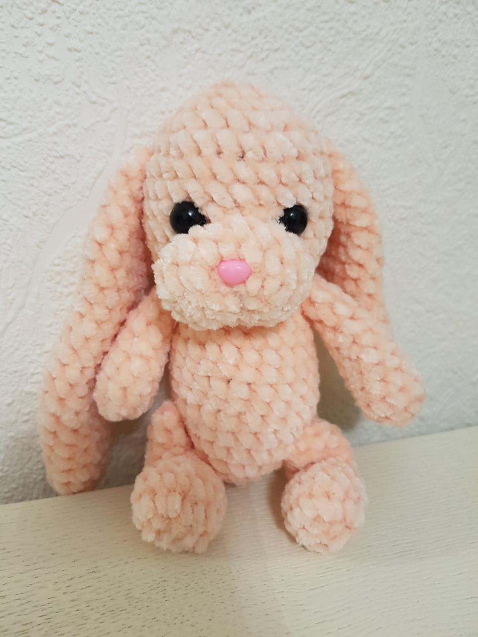 М'яка іграшка заєць із плюшевої пряжі 15 cm