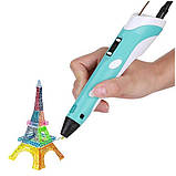 3D ручка MyRiwel Pen 2 з LED дисплеїм art Дитяча 3д ручка для малювання MyRiwel 2 голуба, фото 4