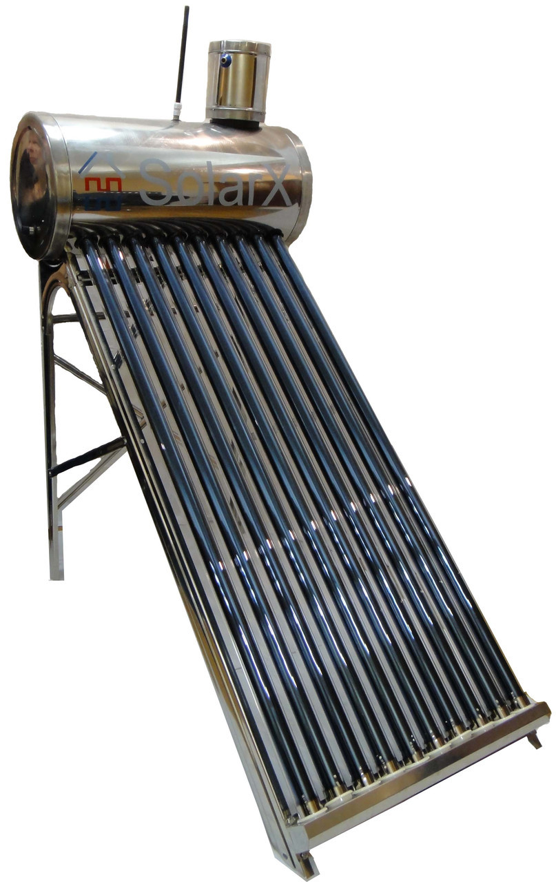 Сонячний колектор SolarX SXQG-150L-15 безнапірний термосифонний на 15 трубок для нагріву води 150л