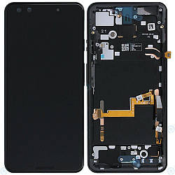Дисплей для Google Pixel 3, модуль у зборі (екран і сенсор) з рамкою — панеллю, чорний, оригінал