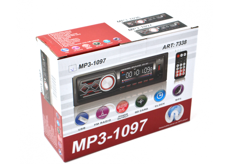 Автомагнітола 1 дин MP3 1097 BT+сьемна панель ISO
