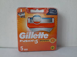 Касети чоловічі для гоління Gillette Fusion 5 Power — 5 шт. Новий диз. (Фюжин 5 (касета Павер!) оригінал)