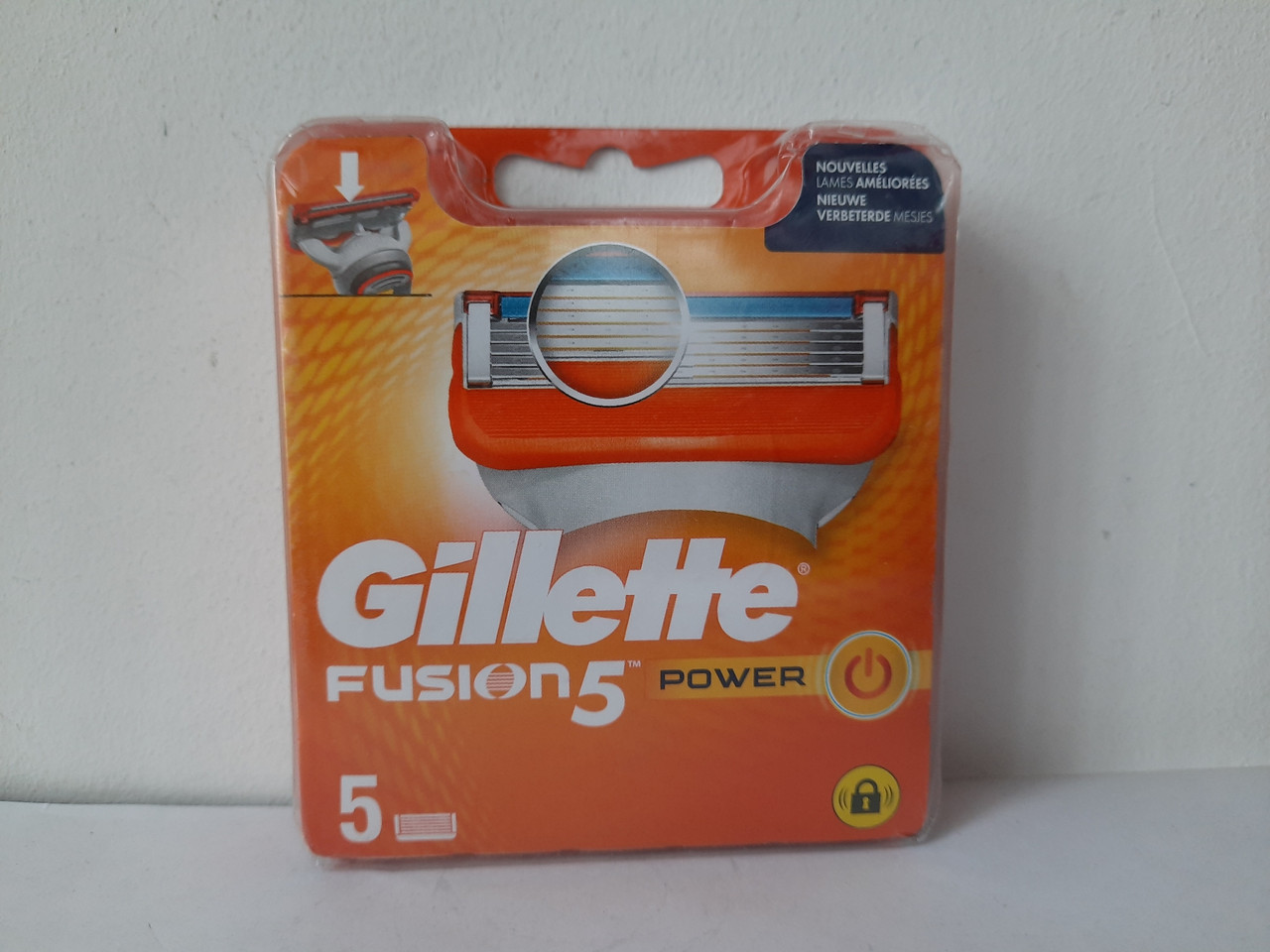 Касети чоловічі для гоління Gillette Fusion 5 Power — 5 шт. Новий диз. (Фюжин 5 (касета Павер!) оригінал)