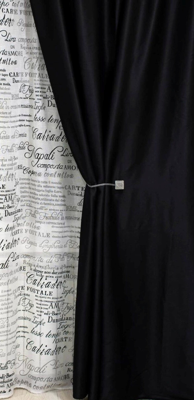 Турецька тканина для штор чорного кольору PETEK, мікровелюр