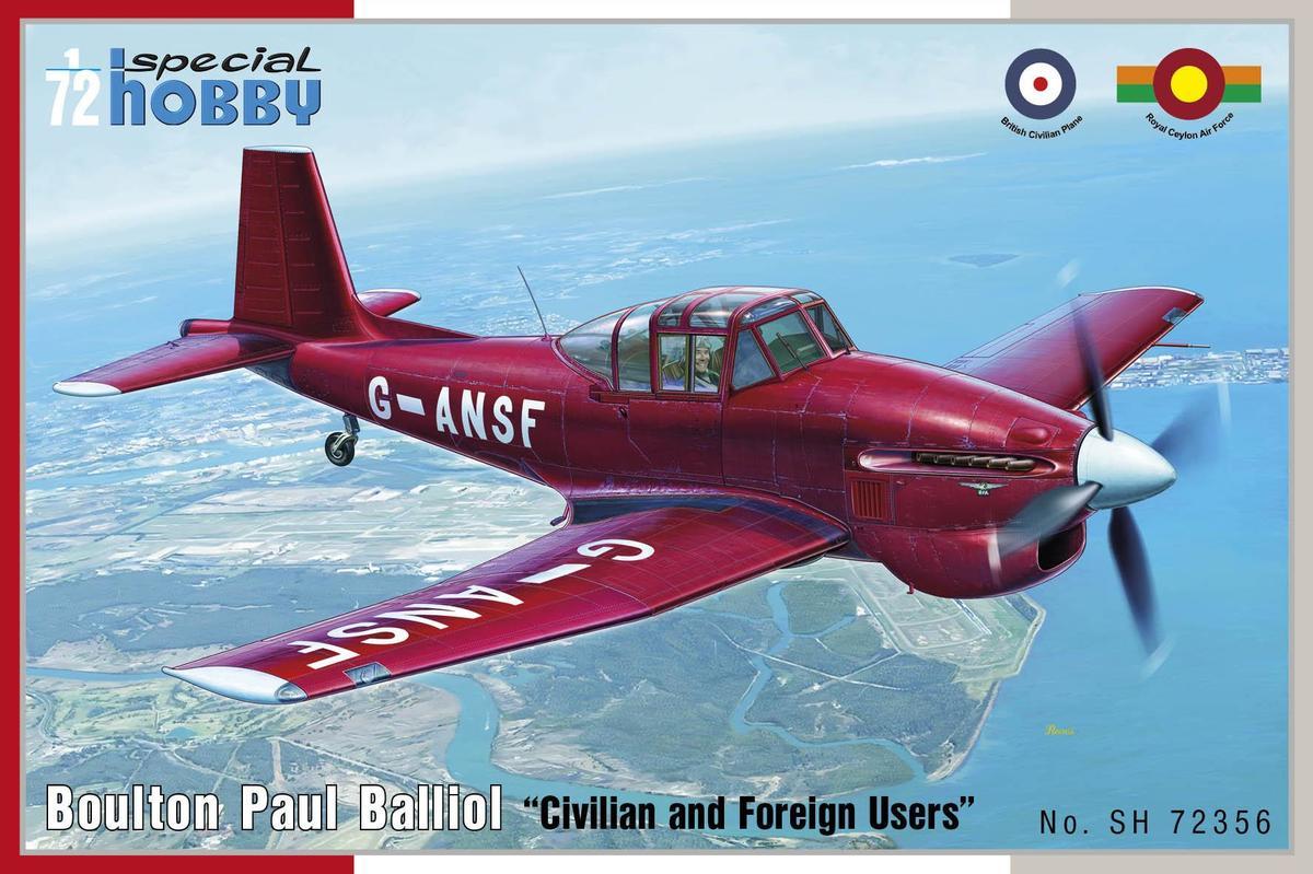 Пластикова модель 1/72 Special hobby 72356 Англійський літак Boulton Paul Balliol "Civilian and Foreign Users"