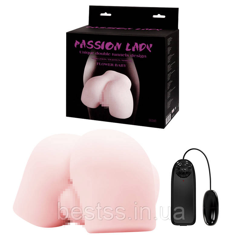 Мастурбатор полуторс: штучний анус і вагіна з вібрацією Passion Lady Flower Baby