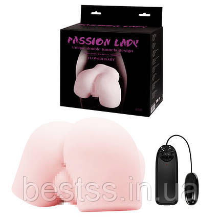 Мастурбатор полуторс: штучний анус і вагіна з вібрацією Passion Lady Flower Baby, фото 1